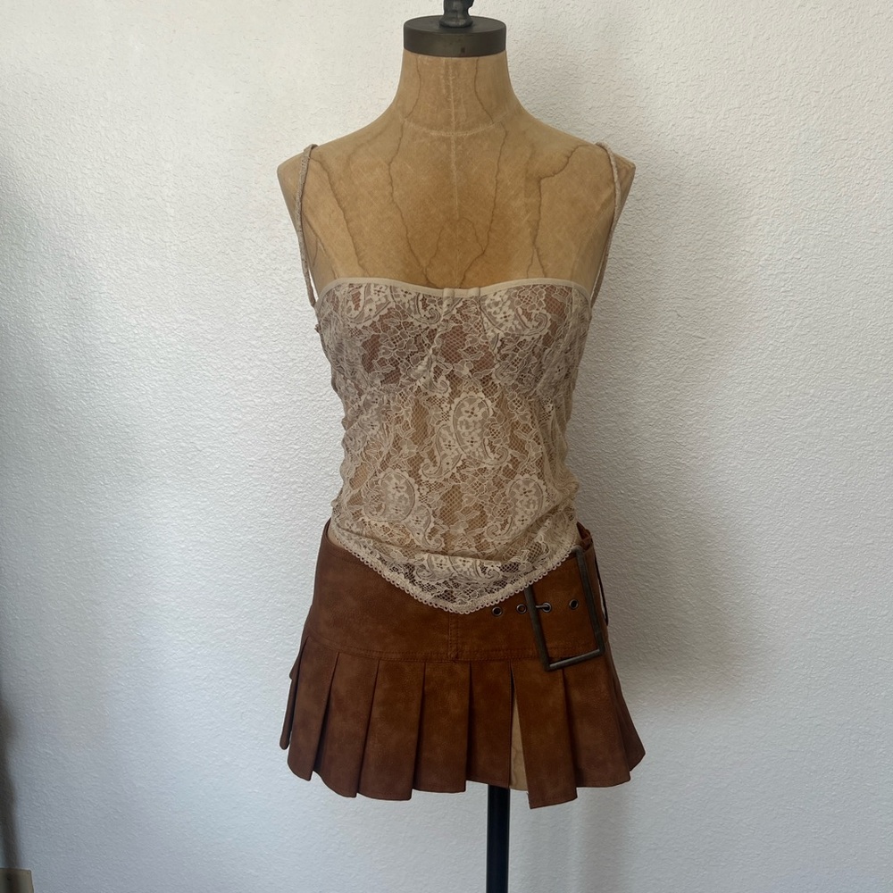 House of CB Fernanda Beige Lace Top